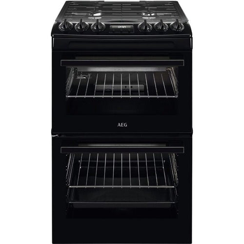 AEG CGX1130ACB 55cm Freestanding Gas Cooker with Double Oven in Black