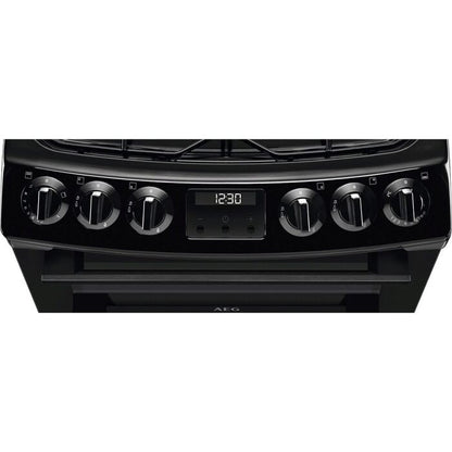 AEG CGX1130ACB 55cm Freestanding Gas Cooker with Double Oven in Black
