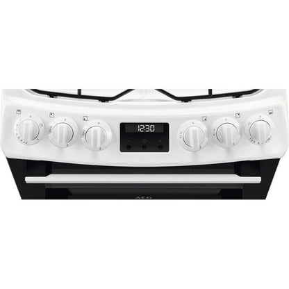 AEG CGX1130ACW 55cm Freestanding Gas Cooker With Double Ovens in White