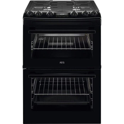 AEG CGX6130ACB 60cm Freestanding Gas Cooker with Double Oven in Black