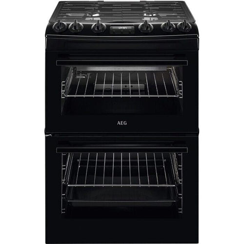 AEG CGX6130ACB 60cm Freestanding Gas Cooker with Double Oven in Black