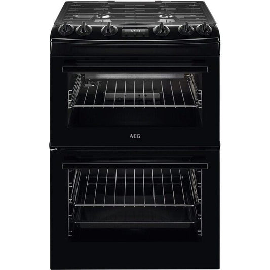AEG CGX6130ACB 60cm Freestanding Gas Cooker with Double Oven in Black