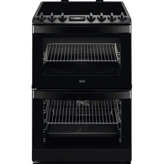 AEG CIB6743MCB 6000 Series Steam Bake 60cm Freestanding Electric Cooker with Induction Hob in Matt Black