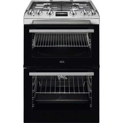 AEG CKX6540ACM 60cm 5000 Series Surround Cook Dual Fuel Freestanding Cooker With Double Oven in Stainless Steel
