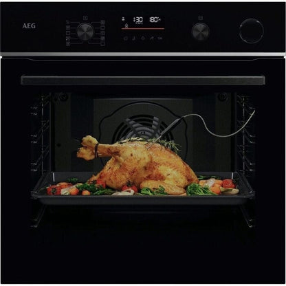 AEG TR6PB521SB Electric Built in Single Oven with Retractable Dials Black