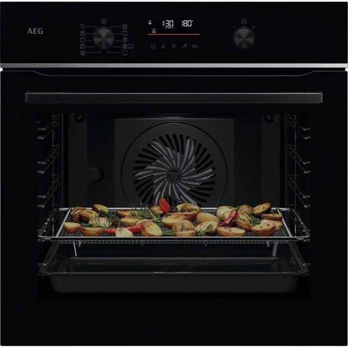 AEG TS6PB521AB Electric Built in Single Oven with Retractable Dials Black