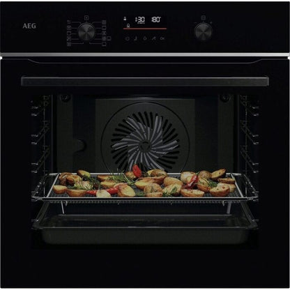 AEG TS6PB521AB Electric Built in Single Oven with Retractable Dials Black