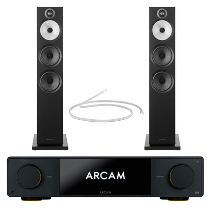 Arcam Radia SA35 Streaming Integrated Amplifier with Bowers and Wilkins 603 S3 Floorstanding Speakers Pair Black HiFi Package