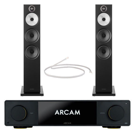 Arcam Radia SA35 Streaming Integrated Amplifier with Bowers and Wilkins 603 S3 Floorstanding Speakers Pair Black HiFi Package