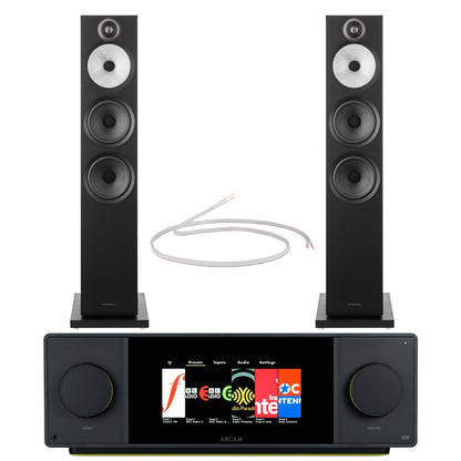 Arcam Radia SA45 Streaming Integrated Amplifier with Bowers and Wilkins 603 S3 Floorstanding Speakers Pair Black HiFi Package