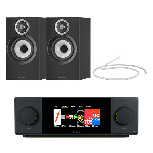 Arcam Radia SA45 Streaming Integrated Amplifier with Bowers and Wilkins 607 S3 Bookshelf Speakers Pair Black HiFi Package