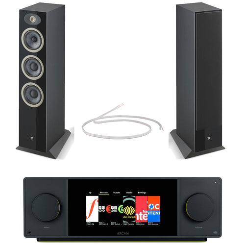 Arcam Radia SA45 Streaming Integrated Amplifier with Focal Theva N2 Floorstanding Speakers Pair Black HiFi Package