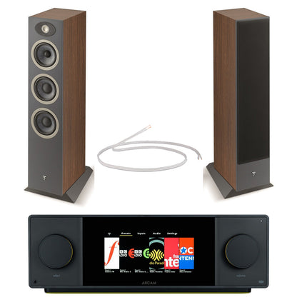 Arcam Radia SA45 Streaming Integrated Amplifier with Focal Theva N2 Floorstanding Speakers Pair Dark Wood HiFi Package