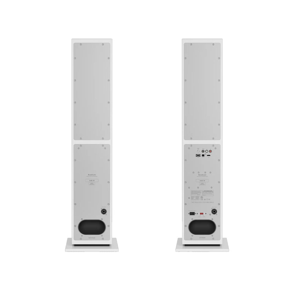 Audio Pro A48 W Wireless Multiroom Bluetooth Floorstanding Speakers Pair White