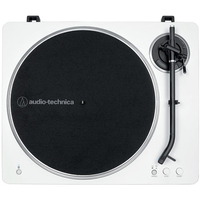 Audio Technica AT-LP70XBT Fully Automatic Bluetooth Wireless Turntable with AT-SP3X Powered Bookshelf Speakers HiFi Package White