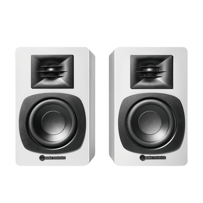 Audio Technica AT-SP3X Powered Bookshelf Speakers with Bluetooth White