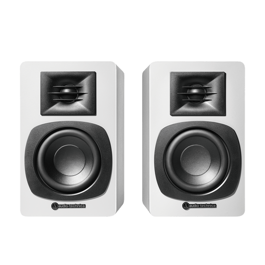 Audio Technica AT-SP3X Powered Bookshelf Speakers with Bluetooth White
