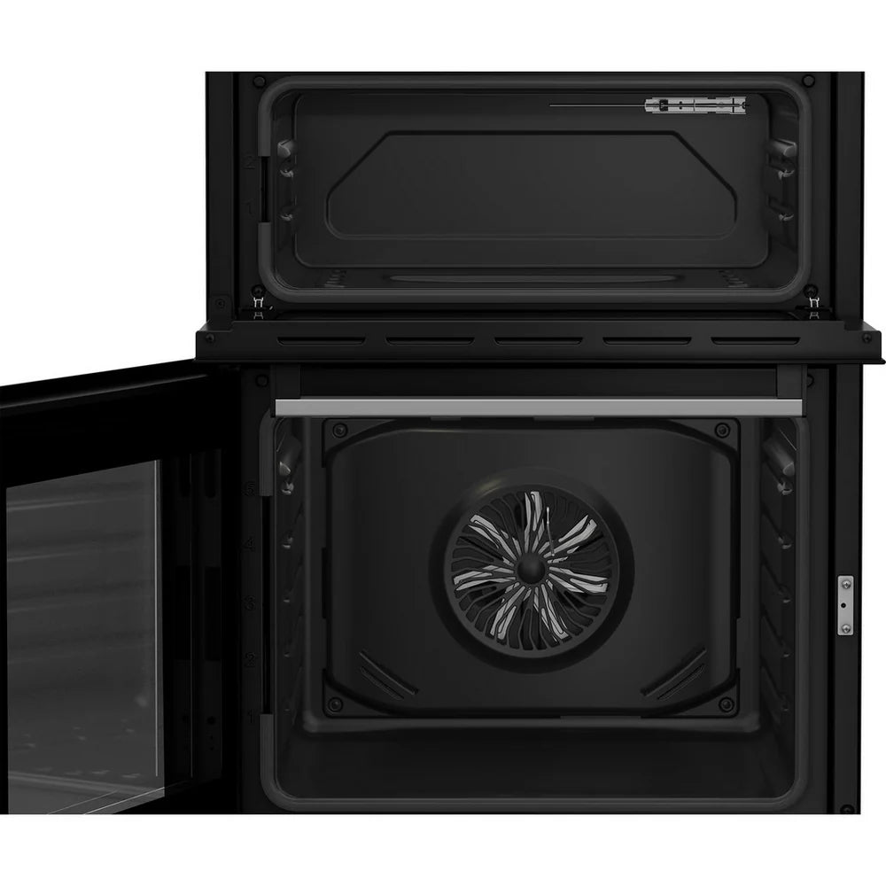 Beko EDC6731S 60cm Double Oven Electric Cooker with Vitroceramic Hob Silver