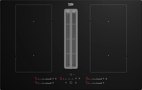 Beko HIXI84700UP 80cm Hob with Integrated Vented Extractor Black