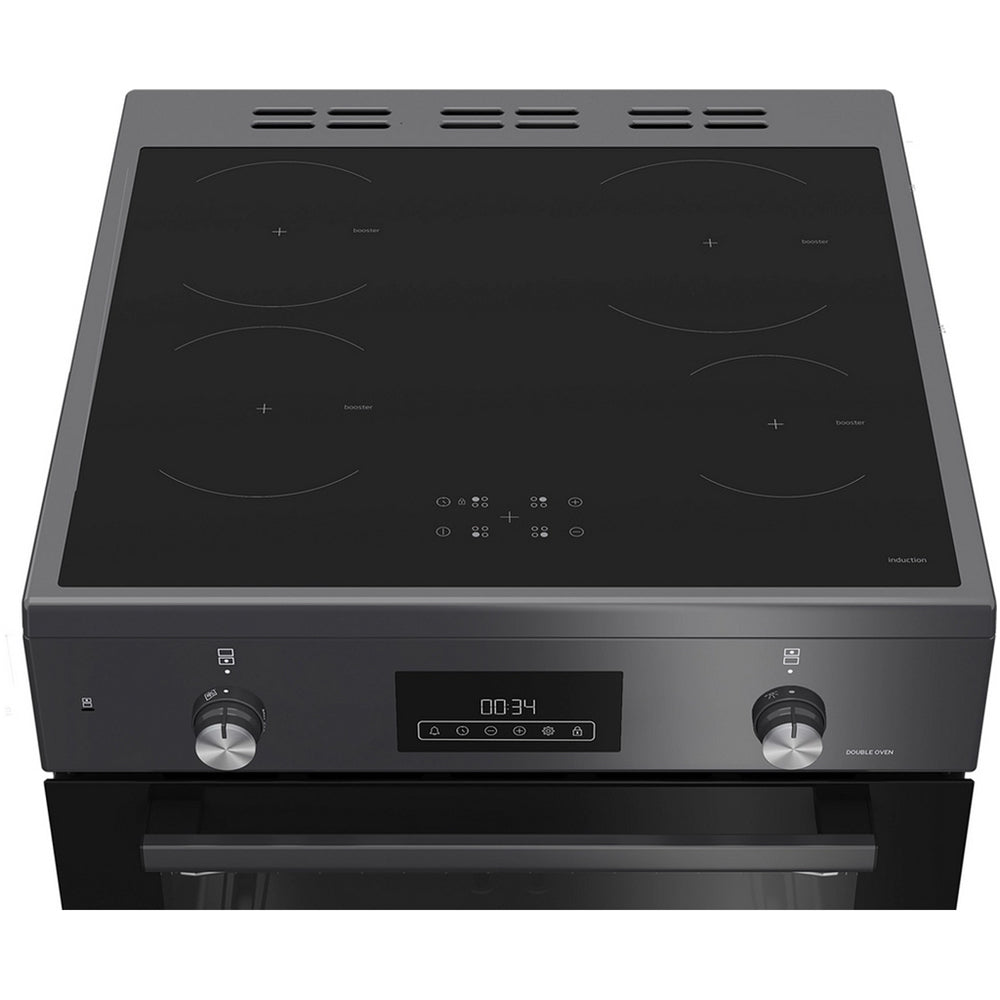 Blomberg HIRN651N 60cm Double Oven Electric Cooker with Induction Hob in Anthracite