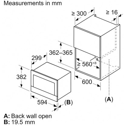 Bosch BFL7221B1B Series 8 Built In Microwave Oven Black