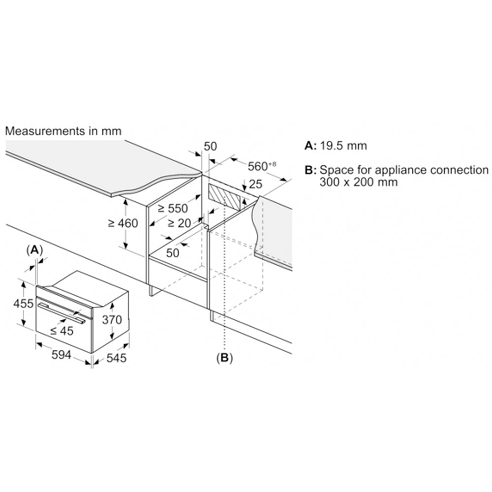 Bosch CEG732XB1B Series 8 Built-In Microwave & Grill Black