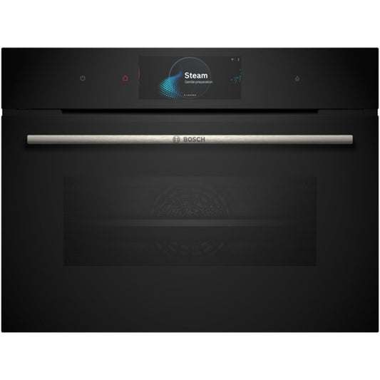 Bosch CSG7584B1 Series 8 47L Built-in compact oven with Steam Function Black - A+ Rated