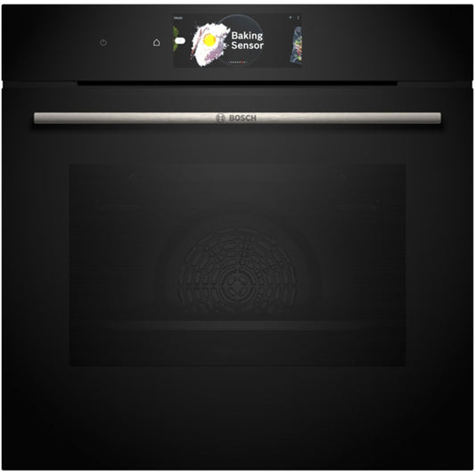 Bosch HBG7784B1 60cm Series 8 Pyrolytic Electric Built in Single Oven With Air Fry Function In Black