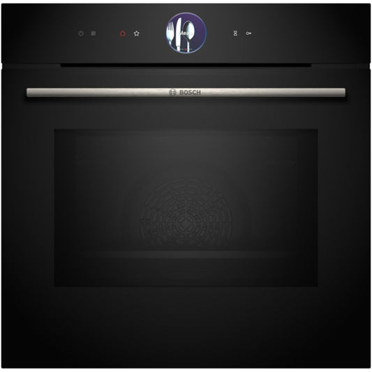 Bosch HMG7764B1B Series 8 Pyrolytic Electric Built in Single Oven with Microwave and Air Fry Function in Black