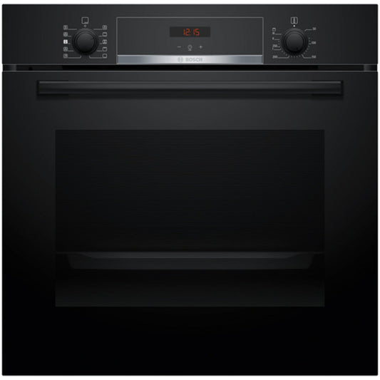 Bosch HQA534BB3B 60cm Series 8 Electric Built in Single Oven with Added Steam Function in Black