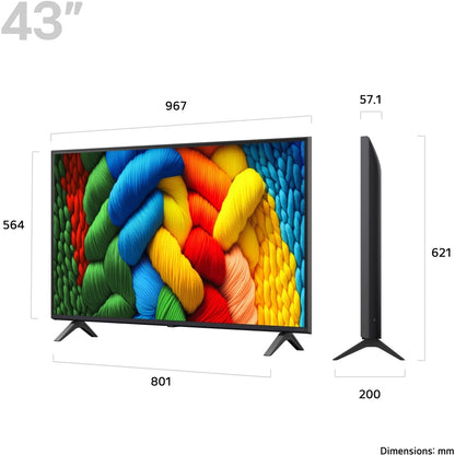 LG 43NANO80A6B 43 Inch NanoCell AI NANO80 4K Ultra HD HDR Smart TV 2025