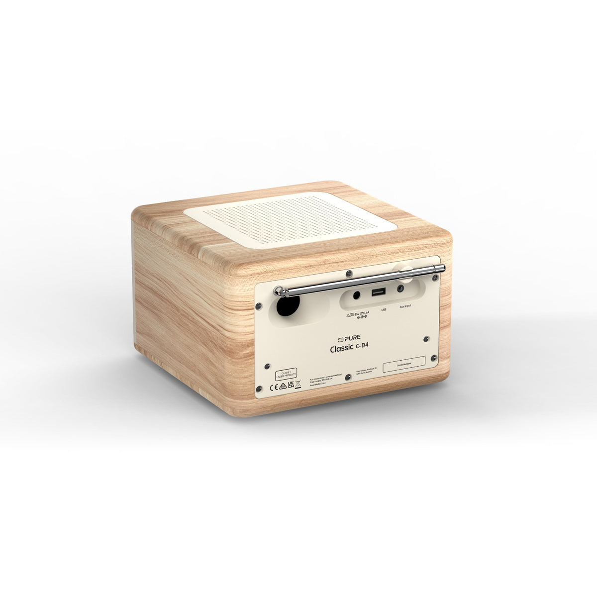 Pure Classic C-D4 DAB DAB+ FM Radio with CD Player and Bluetooth - Cotton White Oak