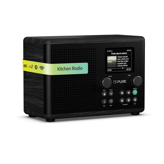 Pure Classic H4i Compact DAB+ FM Internet Radio with Bluetooth - Black