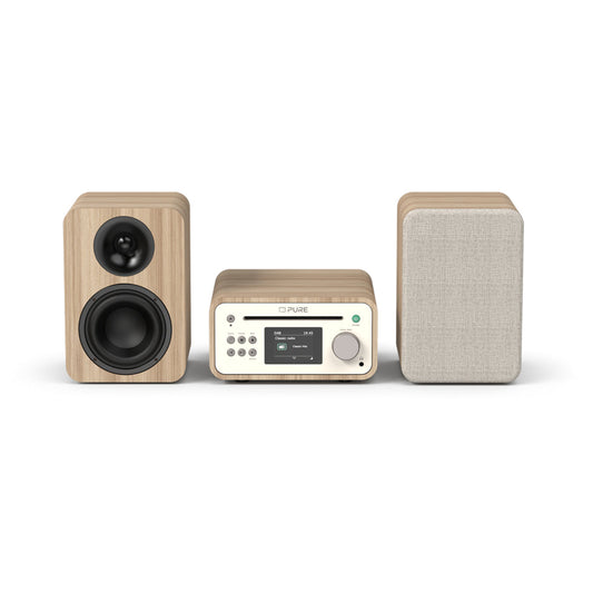 Pure Classic Stereo Mini DAB DAB+ FM Radio with Bluetooth CD Player Micro Stereo System Cotton White