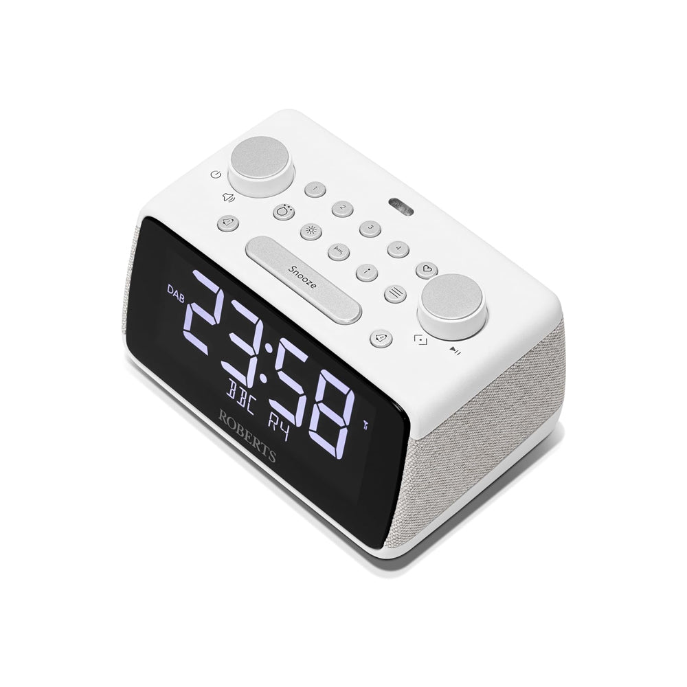 Roberts Ortus 4 DAB DAB+ FM Digital Clock Radio with Bluetooth - White