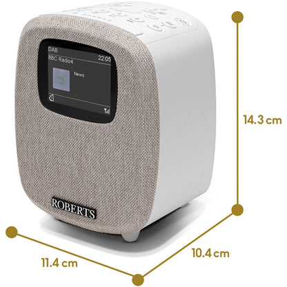 Roberts Ortus 5 DAB DAB+ FM RDS Bedside Radio with Bluetooth White