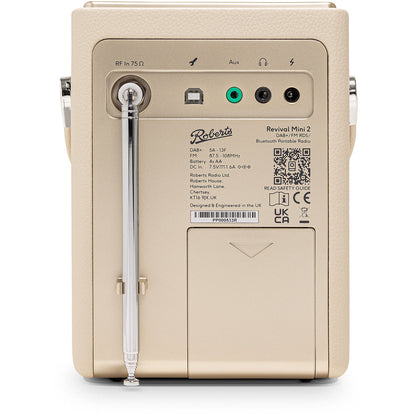 Roberts Revival Mini 2 Portable Bluetooth DAB+ DAB FM Radio - Pastel Cream