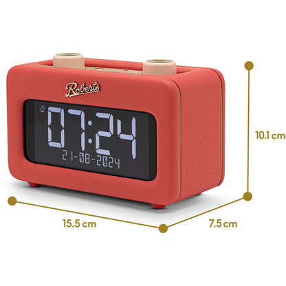 Roberts Revival Rest DAB DAB+ FM Bluetooth Bedside Clock Radio Classic Red