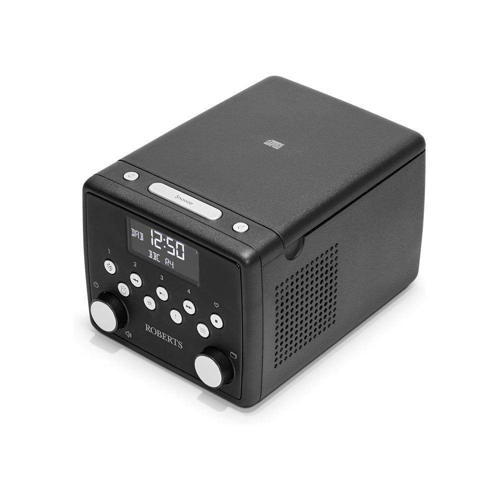 Roberts SOUND 49 FM DAB DAB+ Digital Clock Radio with Bluetooth and CD Player - Black