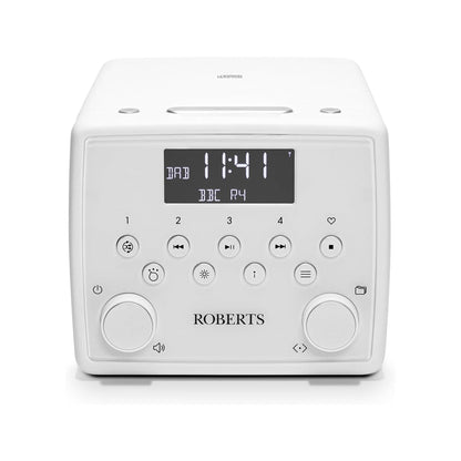 Roberts SOUND 49 FM DAB DAB+ Digital Clock Radio with Bluetooth and CD Player - White
