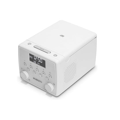 Roberts SOUND 49 FM DAB DAB+ Digital Clock Radio with Bluetooth and CD Player - White