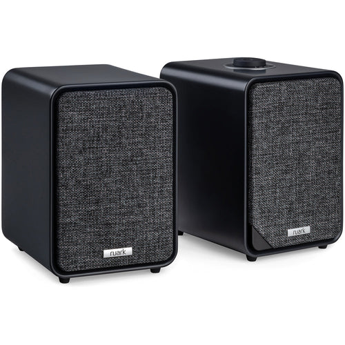 Ruark MR1 MK3 Active Bluetooth Speakers Pair with Built-in MM Phono Preamplifier - Charcoal Black