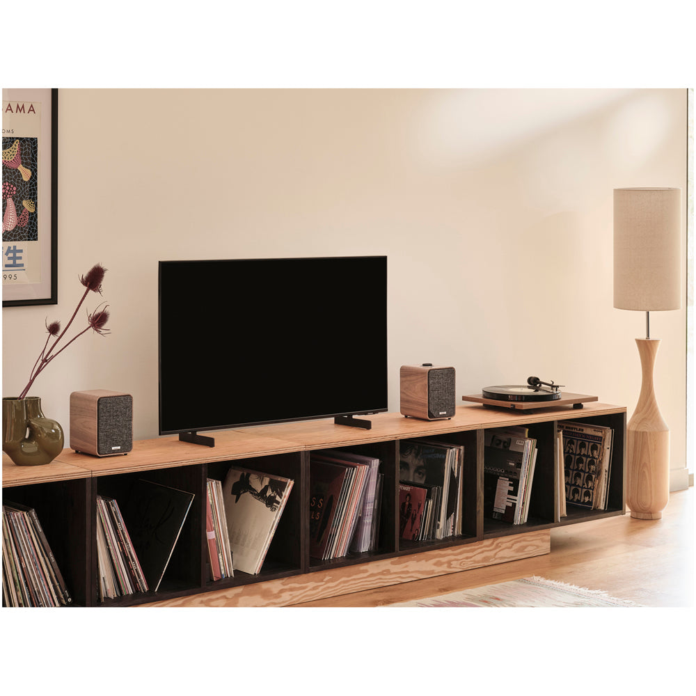 Ruark MR1 MK3 Active Bluetooth Speakers Pair with Built-in MM Phono Preamplifier - Rich Walnut