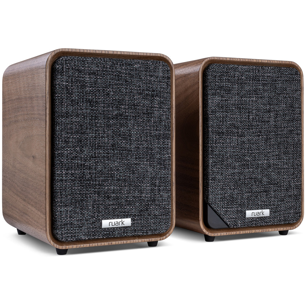 Ruark MR1 MK3 Active Bluetooth Speakers Pair with Built-in MM Phono Preamplifier - Rich Walnut