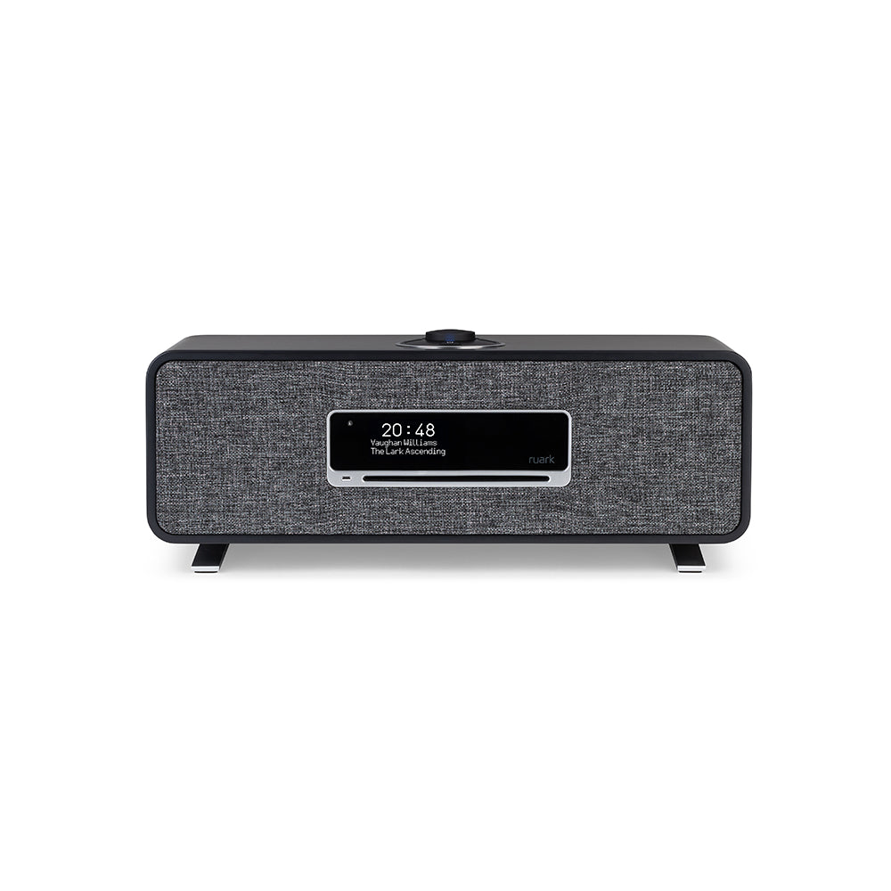Ruark R3S Music System In Satin Charcoal Lacquer with Slate Grey Fabric Grille NEW