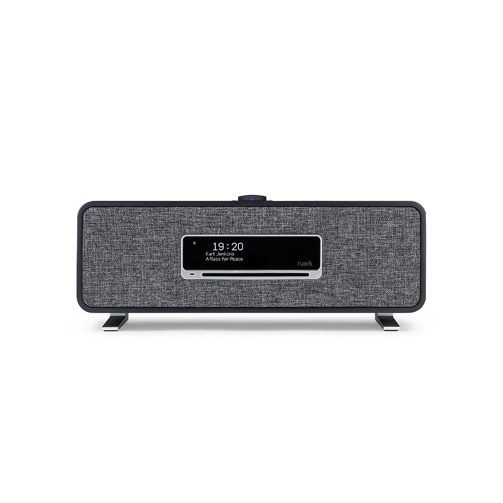 Ruark R3S Music System In Satin Charcoal Lacquer with Slate Grey Fabric Grille NEW