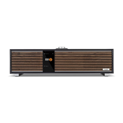 Ruark R410 Integrated Music System - Satin Charcoal with Walnut Grille
