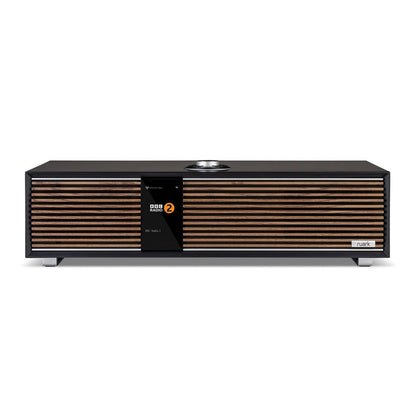 Ruark R410 Integrated Music System - Satin Charcoal with Walnut Grille
