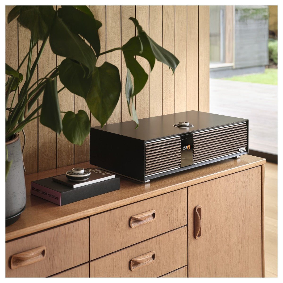 Ruark R410 Integrated Music System - Satin Charcoal with Walnut Grille