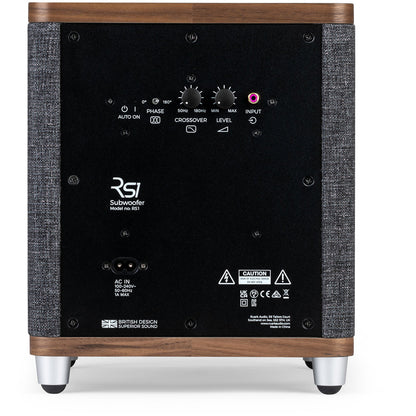 Ruark RS1 100W Subwoofer Rich Walnut Veneer with Slate Grey Fabric Grille